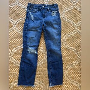 Good America Good Legs Dark Blue Distressed Women's Jeans Size 8/29